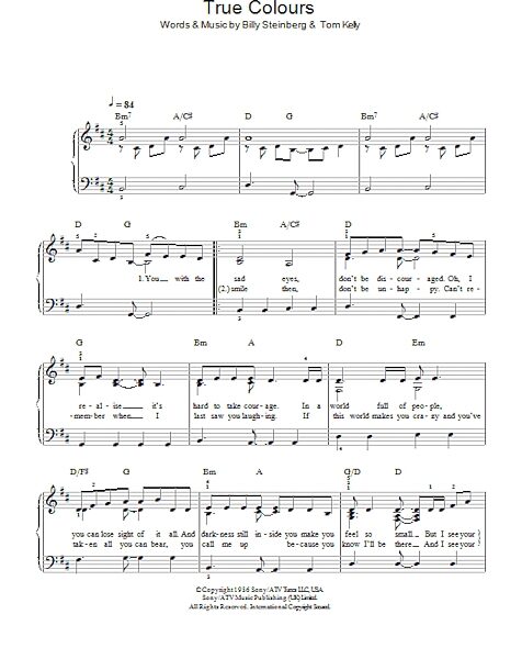 open zoom image for True Colors - Easy Piano, New, Main
