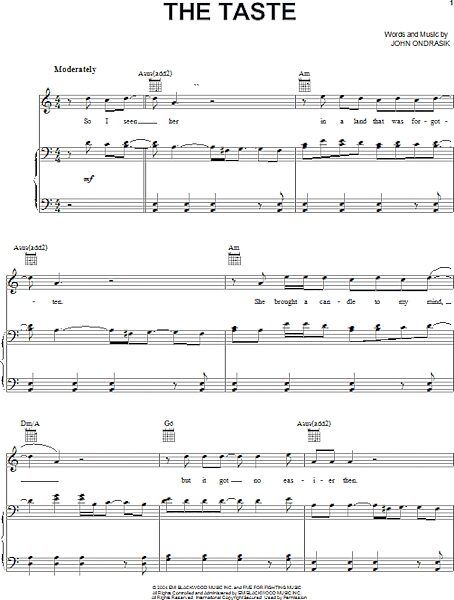 open zoom image for The Taste - Piano/Vocal/Guitar, New, Main