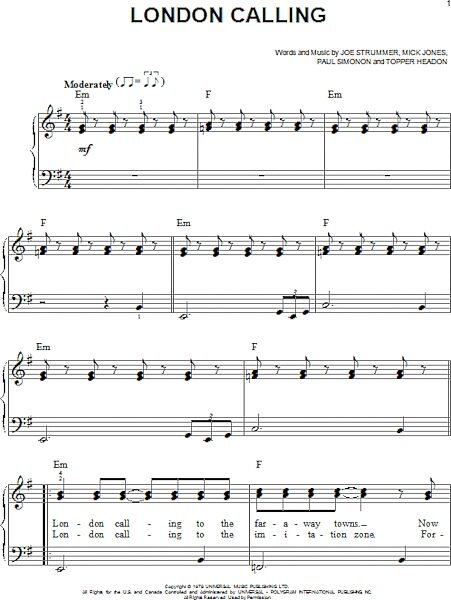 open zoom image for London Calling - Easy Piano, New, Main