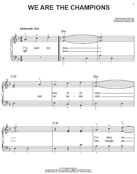 open zoom image for We Are The Champions - Easy Piano, New, Main