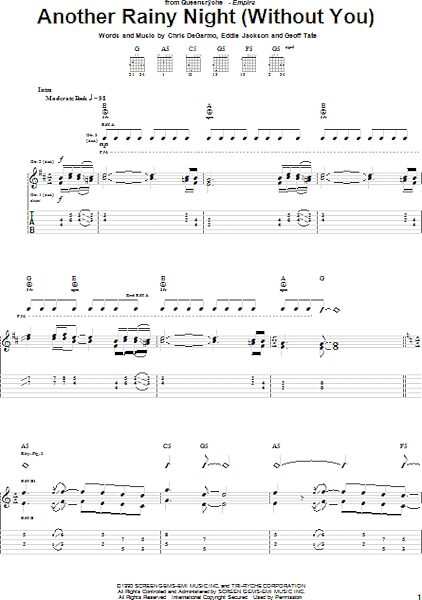 open zoom image for Another Rainy Night (Without You) - Guitar TAB, New, Main