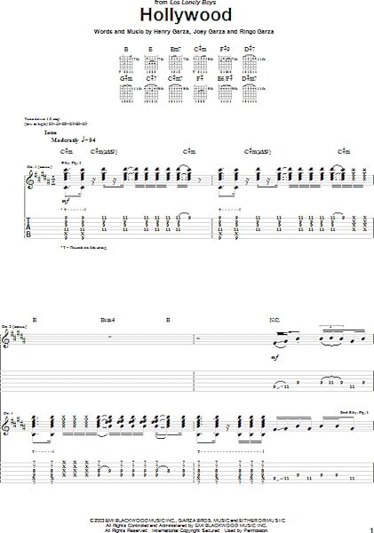 open zoom image for Hollywood - Guitar TAB, New, Main
