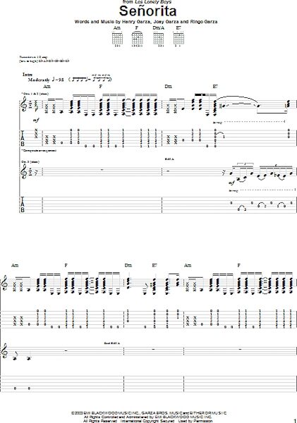open zoom image for Senorita - Guitar TAB, New, Main