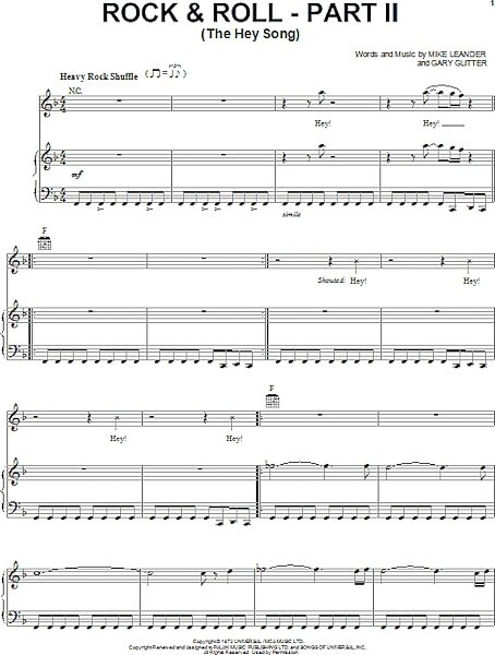 open zoom image for Rock & Roll - Part II (The Hey Song) - Piano/Vocal/Guitar, New, Main