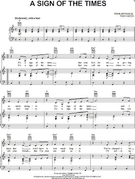 open zoom image for A Sign Of The Times - Piano/Vocal/Guitar, New, Main