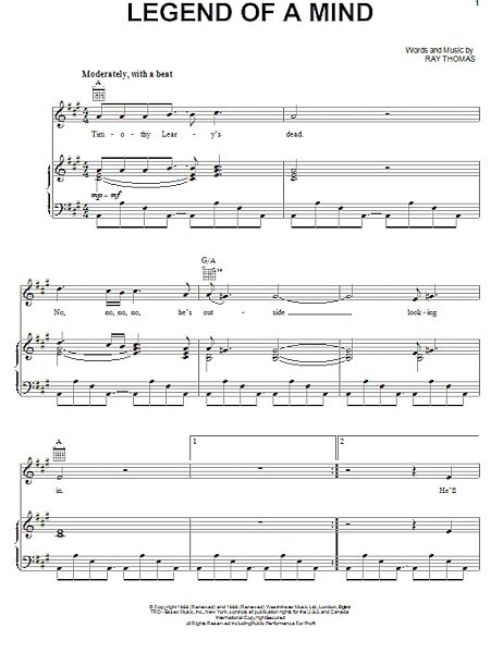 open zoom image for Legend Of A Mind - Piano/Vocal/Guitar, New, Main