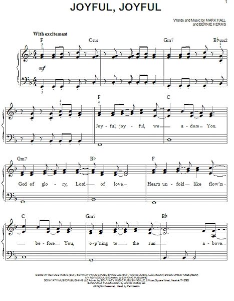 open zoom image for Joyful, Joyful - Easy Piano, New, Main