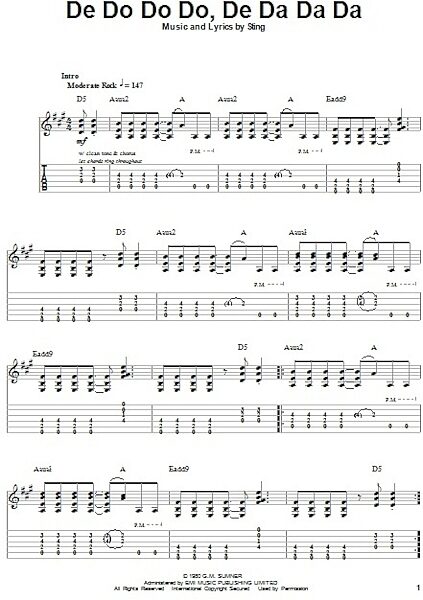 open zoom image for De Do Do Do, De Da Da Da - Guitar Tab Play-Along, New, Main