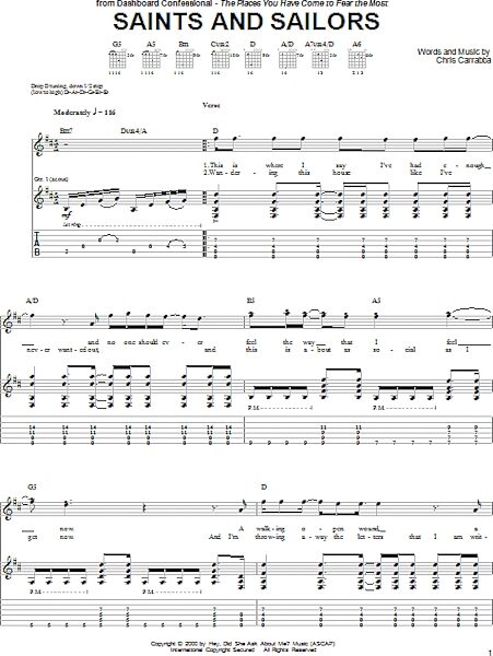 open zoom image for Saints And Sailors - Guitar TAB, New, Main