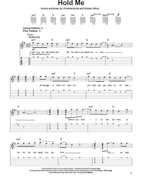 open zoom image for Hold Me - Easy Guitar with TAB, New, Main