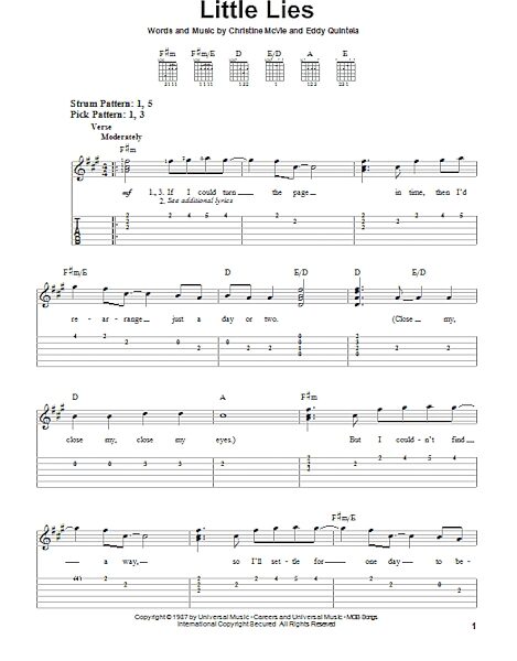 open zoom image for Little Lies - Easy Guitar with TAB, New, Main