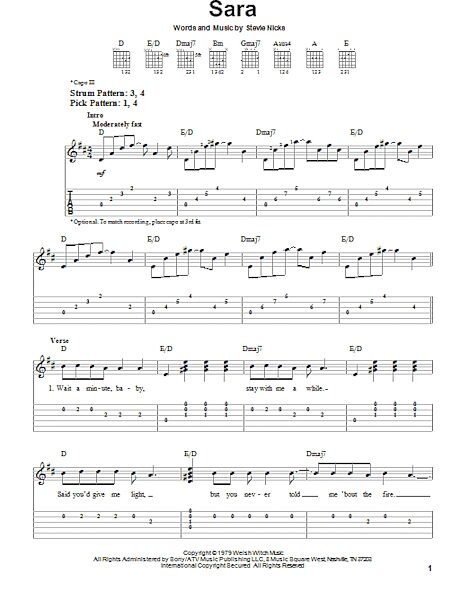 open zoom image for Sara - Easy Guitar with TAB, New, Main