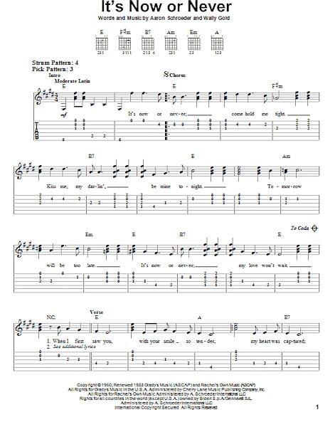 open zoom image for It's Now Or Never - Easy Guitar with TAB, New, Main