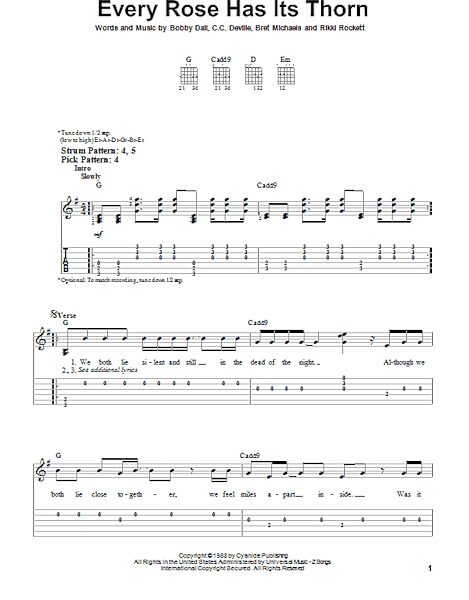 open zoom image for Every Rose Has Its Thorn - Easy Guitar with TAB, New, Main