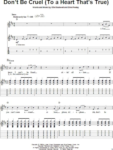 open zoom image for Don't Be Cruel (To A Heart That's True) - Guitar Tab Play-Along, New, Main