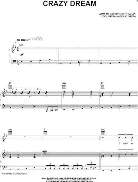 open zoom image for Crazy Dream - Piano/Vocal/Guitar, New, Main
