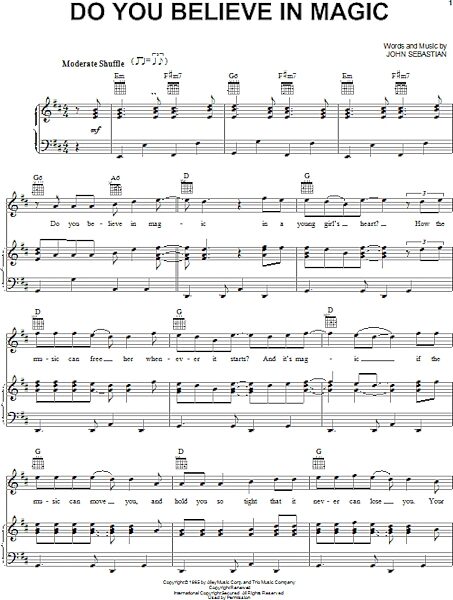 open zoom image for Do You Believe In Magic - Piano/Vocal/Guitar, New, Main