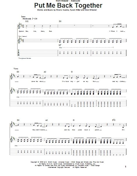 open zoom image for Put Me Back Together - Guitar TAB, New, Main