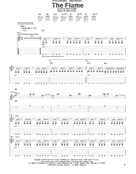 open zoom image for The Flame - Guitar TAB, New, Main