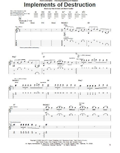 open zoom image for Implements Of Destruction - Guitar TAB, New, Main