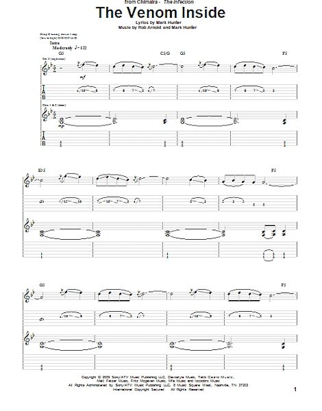 open zoom image for The Venom Inside - Guitar TAB, New, Main