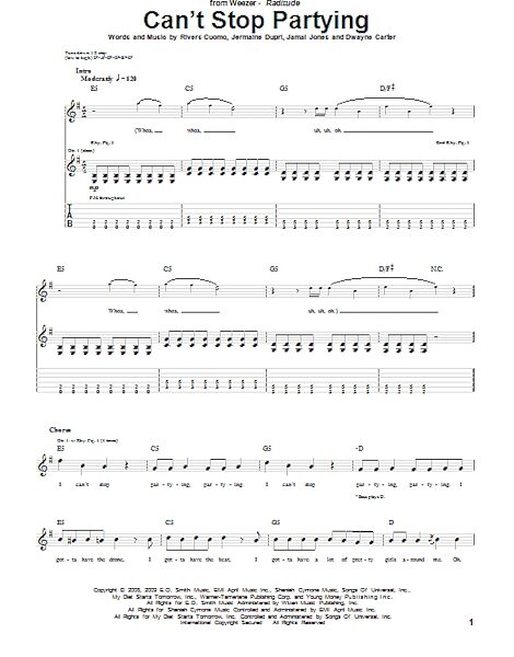 open zoom image for Can't Stop Partying - Guitar TAB, New, Main
