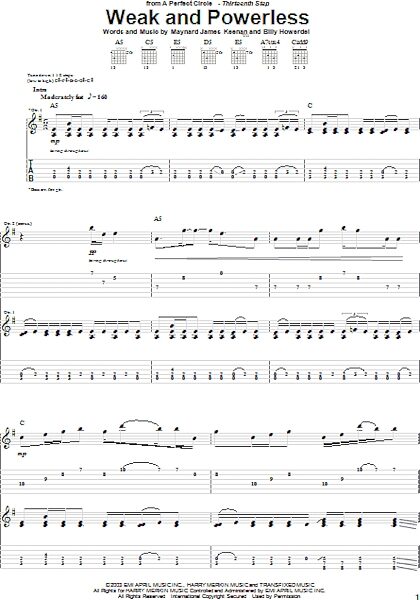 open zoom image for Weak And Powerless - Guitar TAB, New, Main