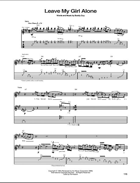 open zoom image for Leave My Girl Alone - Guitar TAB, New, Main