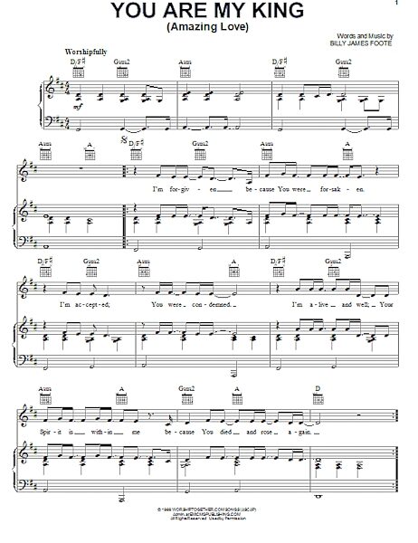 open zoom image for You Are My King (Amazing Love) - Piano/Vocal/Guitar, New, Main