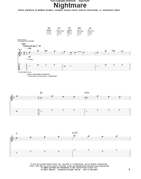 open zoom image for Nightmare - Guitar TAB, New, Main