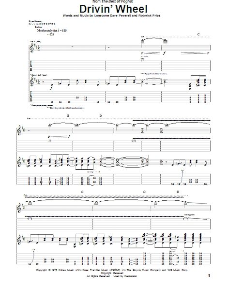 open zoom image for Drivin' Wheel - Guitar TAB, New, Main