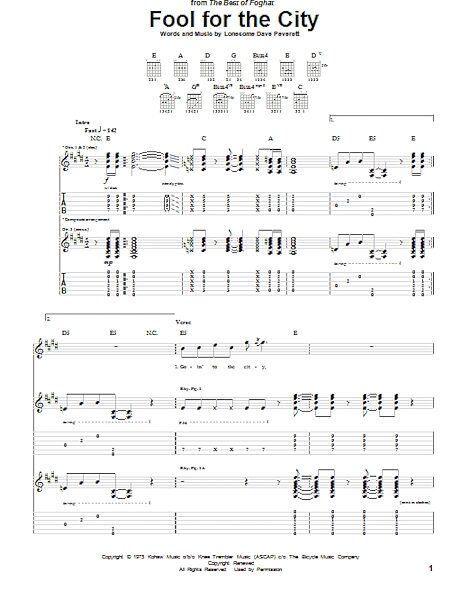 open zoom image for Fool For The City - Guitar TAB, New, Main