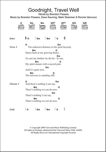 open zoom image for Goodnight Travel Well - Guitar Chords/Lyrics, New, Main
