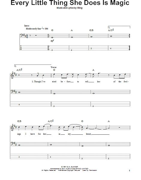 open zoom image for Every Little Thing She Does Is Magic - Bass Tab, New, Main