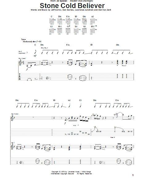 open zoom image for Stone Cold Believer - Guitar TAB, New, Main