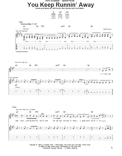 open zoom image for You Keep Runnin' Away - Guitar TAB, New, Main