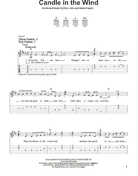 open zoom image for Candle In The Wind - Easy Guitar with TAB, New, Main