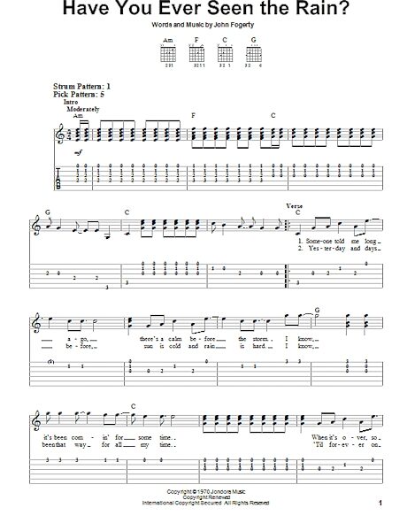 open zoom image for Have You Ever Seen The Rain? - Easy Guitar with TAB, New, Main