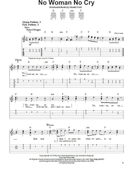 open zoom image for No Woman No Cry - Easy Guitar with TAB, New, Main