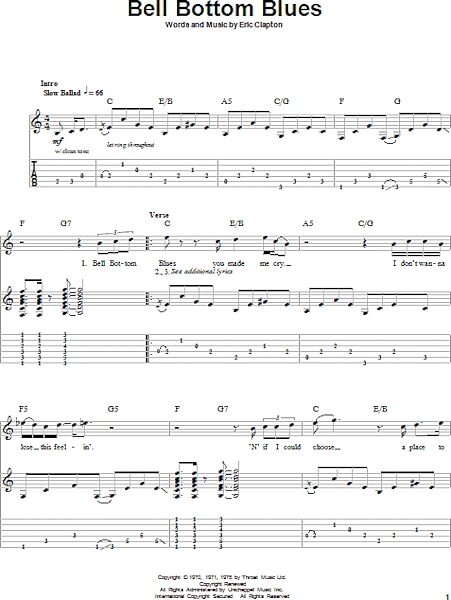 open zoom image for Bell Bottom Blues - Guitar Tab Play-Along, New, Main