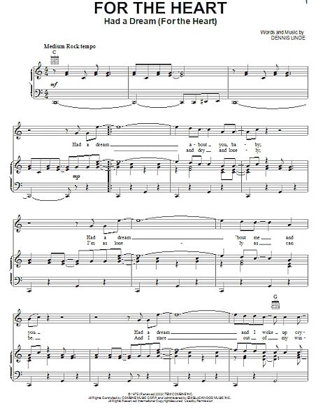 open zoom image for For The Heart (Had A Dream (For The Heart)) - Piano/Vocal/Guitar, New, Main