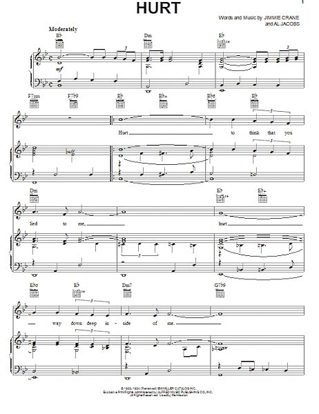 open zoom image for Hurt - Piano/Vocal/Guitar, New, Main
