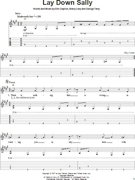 open zoom image for Lay Down Sally - Guitar Tab Play-Along, New, Main