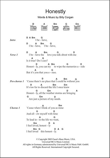 open zoom image for Honestly - Guitar Chords/Lyrics, New, Main