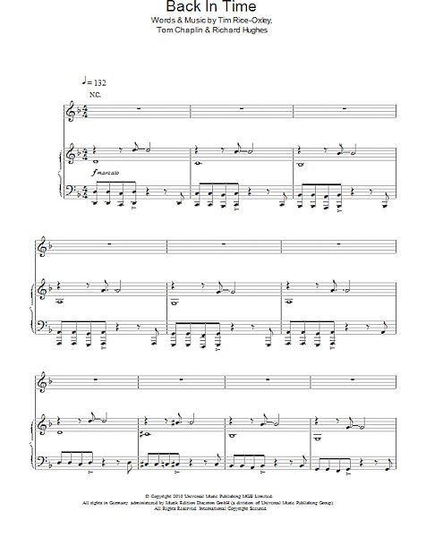 open zoom image for Back In Time - Piano/Vocal/Guitar, New, Main