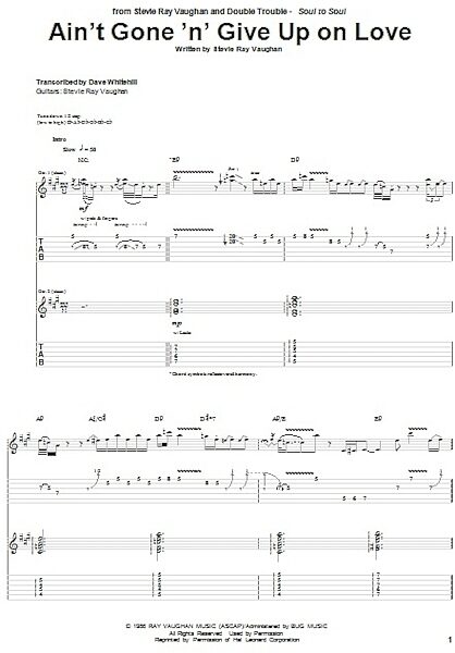 open zoom image for Ain't Gone 'n' Give Up On Love - Guitar TAB, New, Main