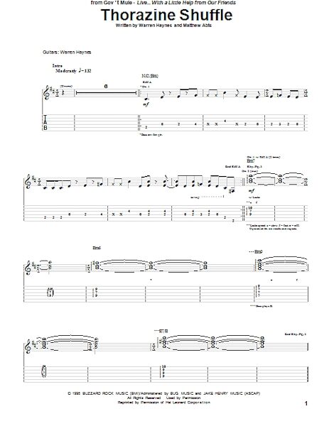 open zoom image for Thorazine Shuffle - Guitar TAB, New, Main