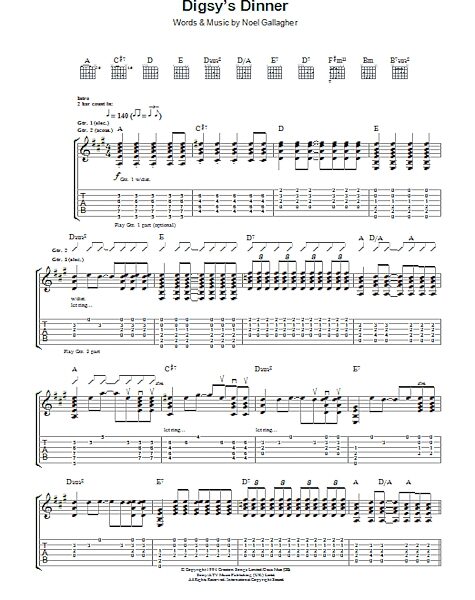 open zoom image for Digsy's Dinner - Guitar TAB, New, Main