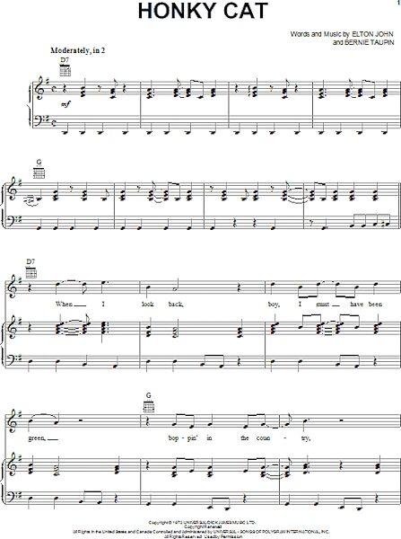 open zoom image for Honky Cat - Piano/Vocal/Guitar, New, Main
