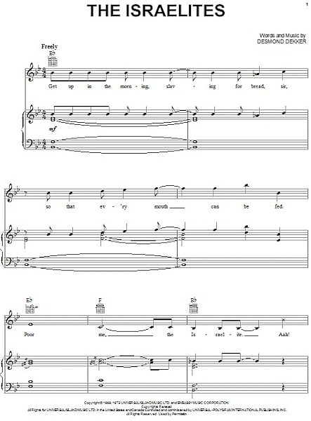 open zoom image for The Israelites - Piano/Vocal/Guitar, New, Main
